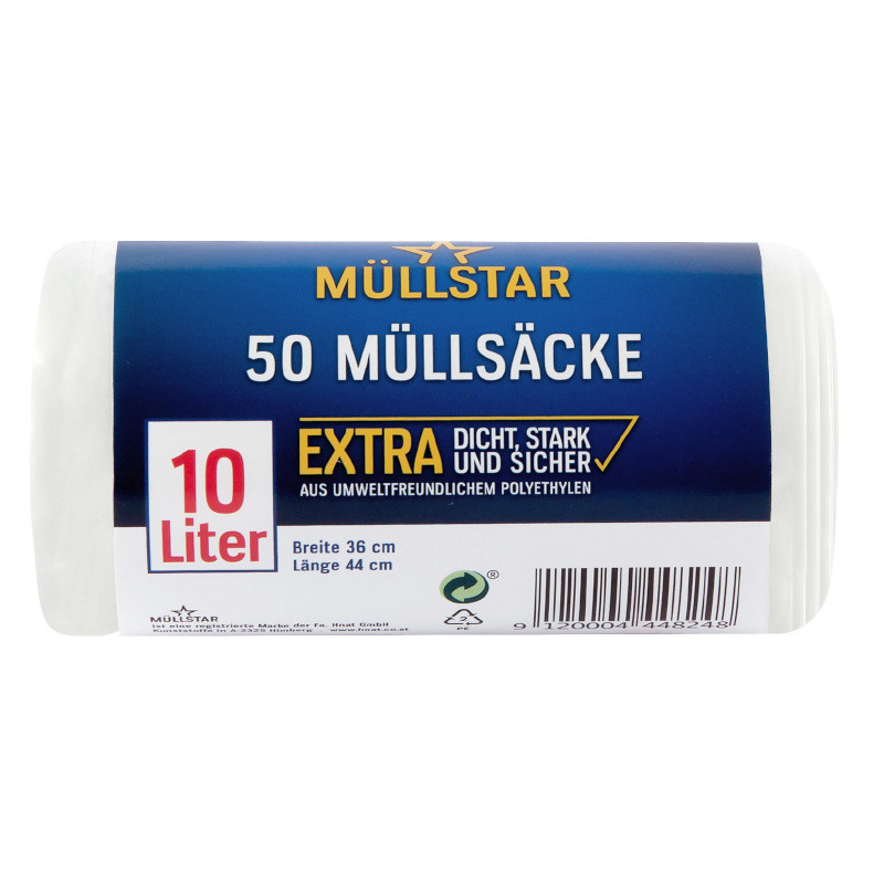 Müllstar Müllsäcke weiss 10 Liter 50 Stück